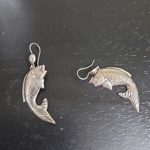 Silver Fish-Shaped Earrings